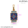 33113 Xuping fashionable square shaped pendant elegant 2 gram gold jewellery for free sample